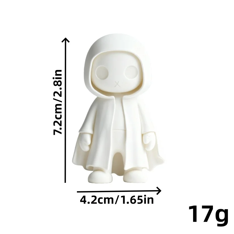 تمثال شبح أبيض وأسود مطبوع ثلاثي الأبعاد - ديكور مكتب الهالوين، لعبة مكتب، هدية فيروسية جديدة لمحبي الرعب ولمسة منزلية