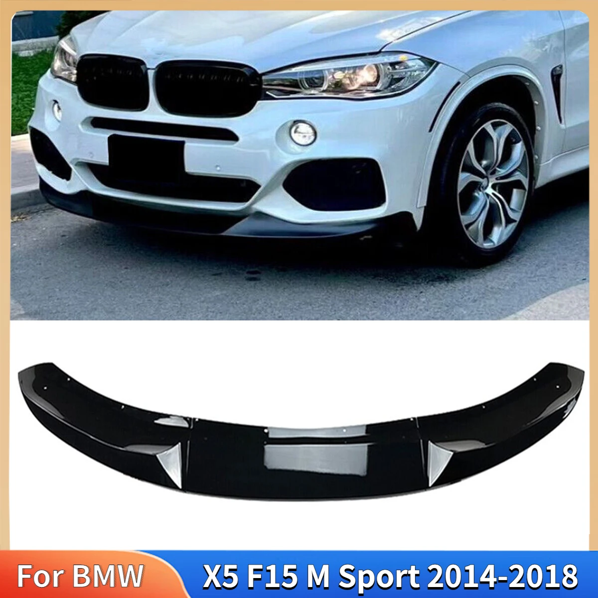 

For BMW X5 F15 M Sport 2014-2018 Car Front Spoiler Lip Splitters Body Kits Accessories Diffuser Spoiler Side Splitter Auto Parts