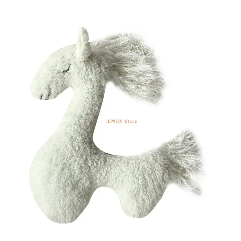 U50F Fotografía del recién nacido Posando para Props Baby Photoss Spress Lindo Caballo para Doll Animal Toy Infantes Fotos