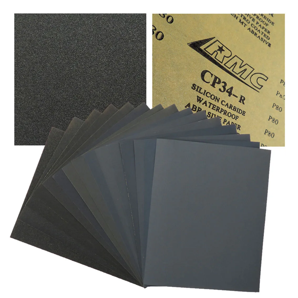 RIKEN C34P 230x280mm Grit 180 400 800 1000 1200 1500 2000 Wet and Dry Sandpaper Polishing Abrasive Waterproof Paper Sheets