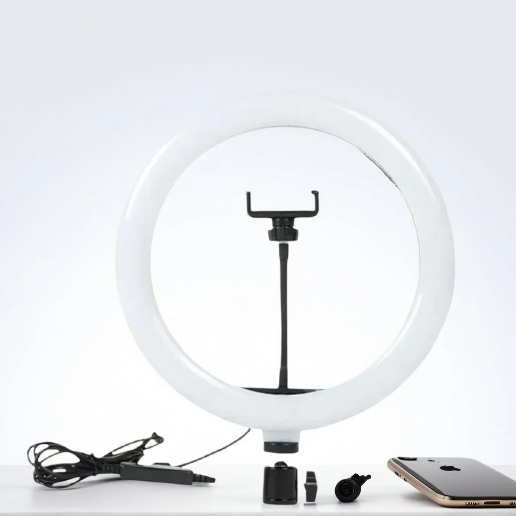 

​ ​ 10-дюймовый кольцевой светильник для селфи — светодиодный заполняющий светильник для фотографии для видеозаписи и прямой трансляции ​ ​