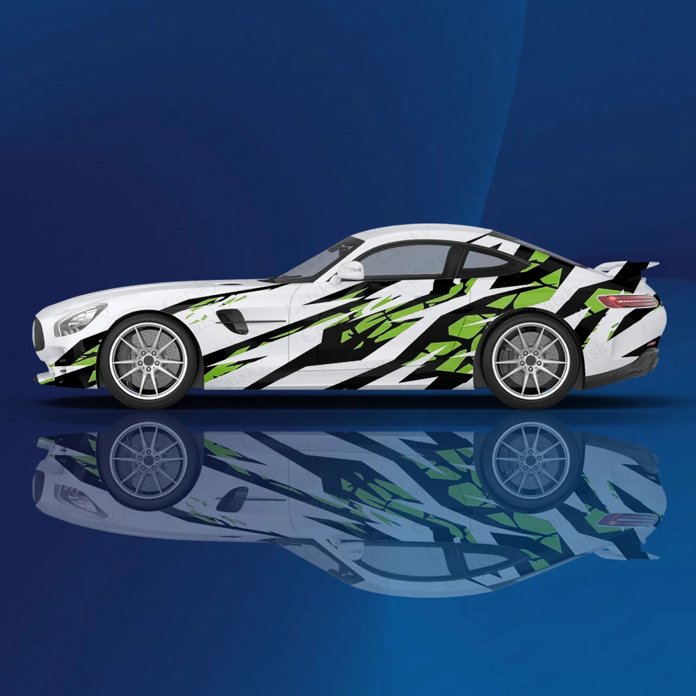 Abstract irregular stripes Full color side doors on both sides of cars Modified racing car packaging Decal accessories painting