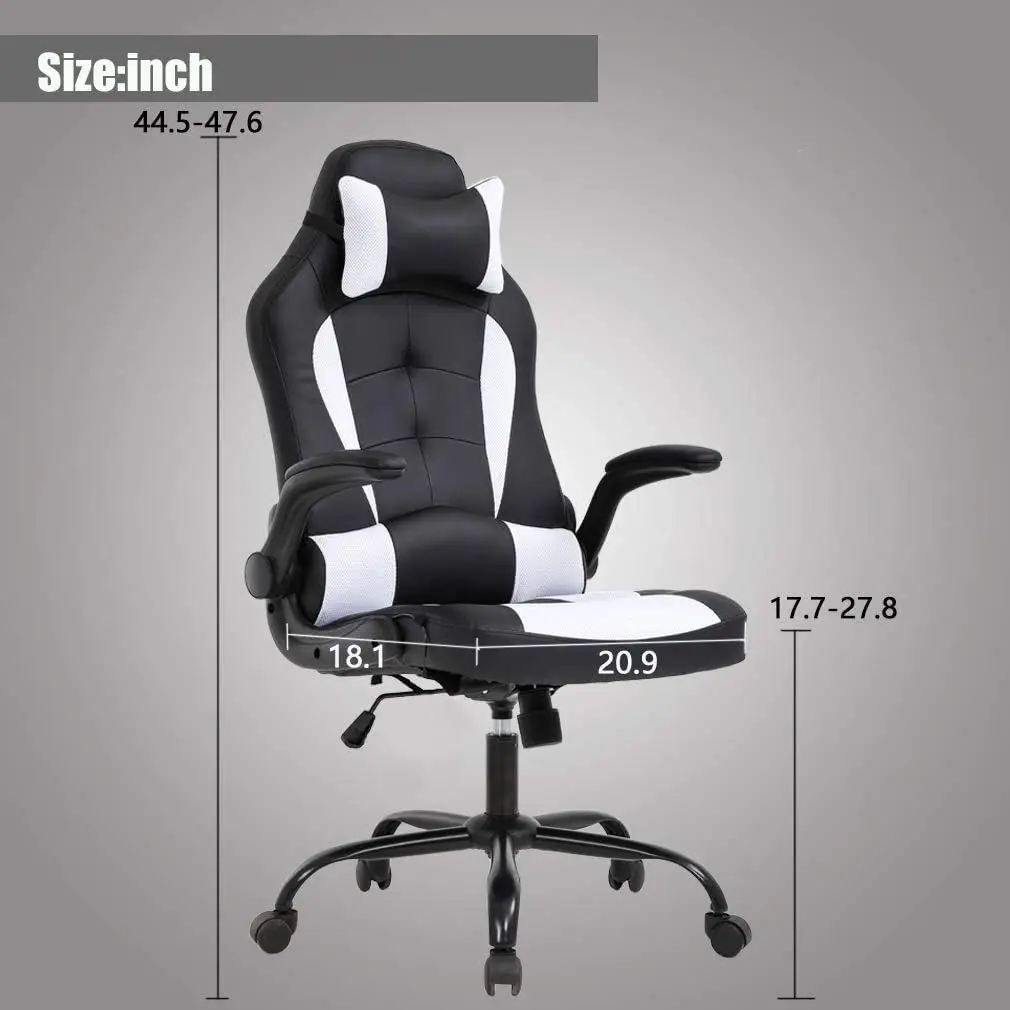 Gaming Chair Racing Style Office Chair High Back Desk Chair Executive PU Leather Rolling Task Swivel Computer Chair with Lumbar