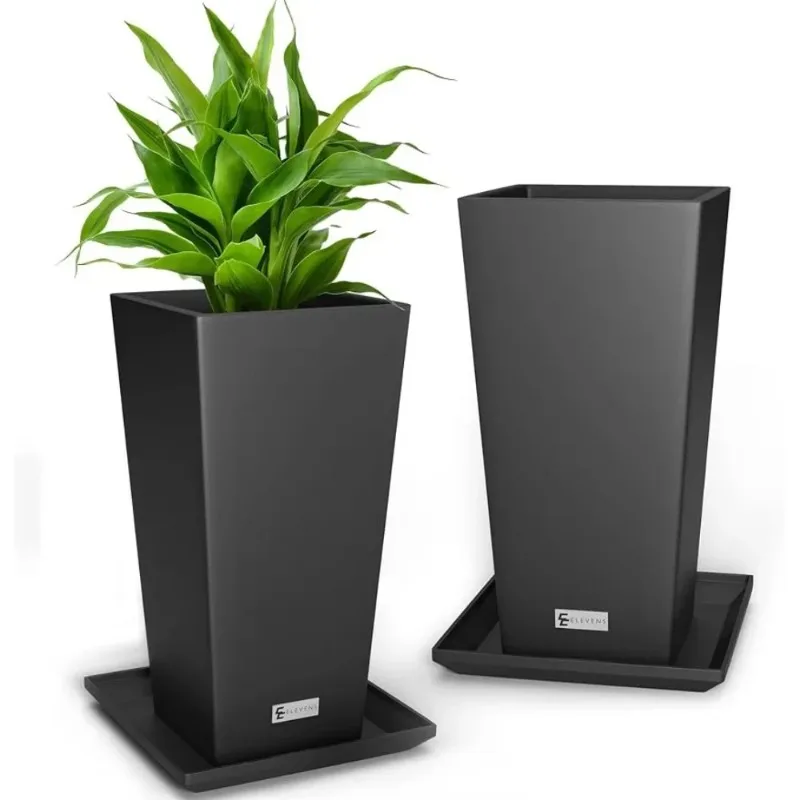 Decorative Planters for Plants Elevens Tall Planters 30 Inch Tapered Square Planters Garden Flower Pots Indoor Plant Pot Bonsai