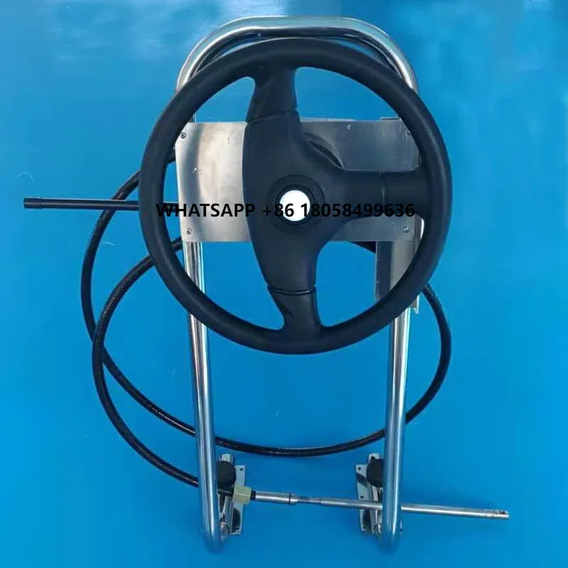 Marine Accessories Stainless Steel Outboard Motor Steering System Including Cable and Support Bracket
