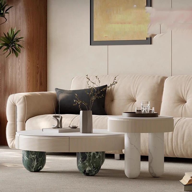 

Center Standing Coffee Table Industrial Designer Accessories Unique Coffee Table Clear Round Mesa Auxiliar Postmodern Furniture