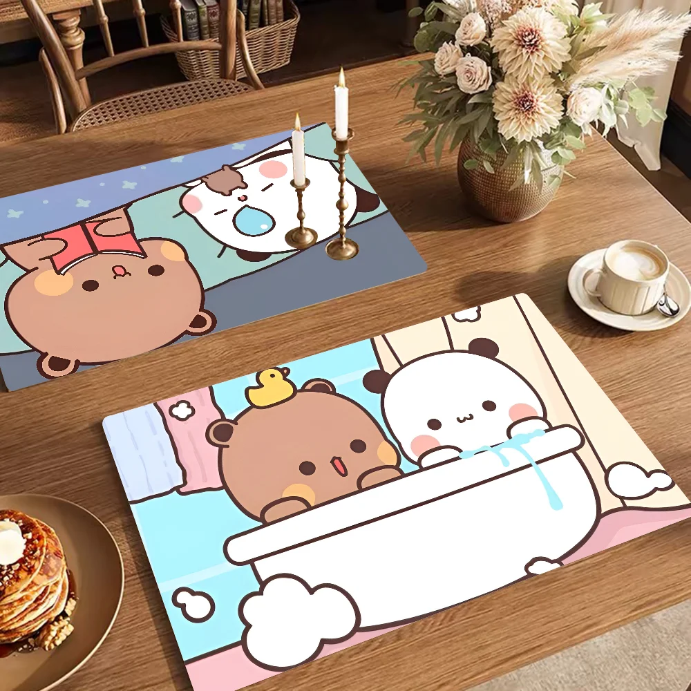 BuBu and DuDu Kitchen Drainage Mat Retro Style Dish Drying Pads Absorbent Placemats Drainer Tableware Mats Accessories