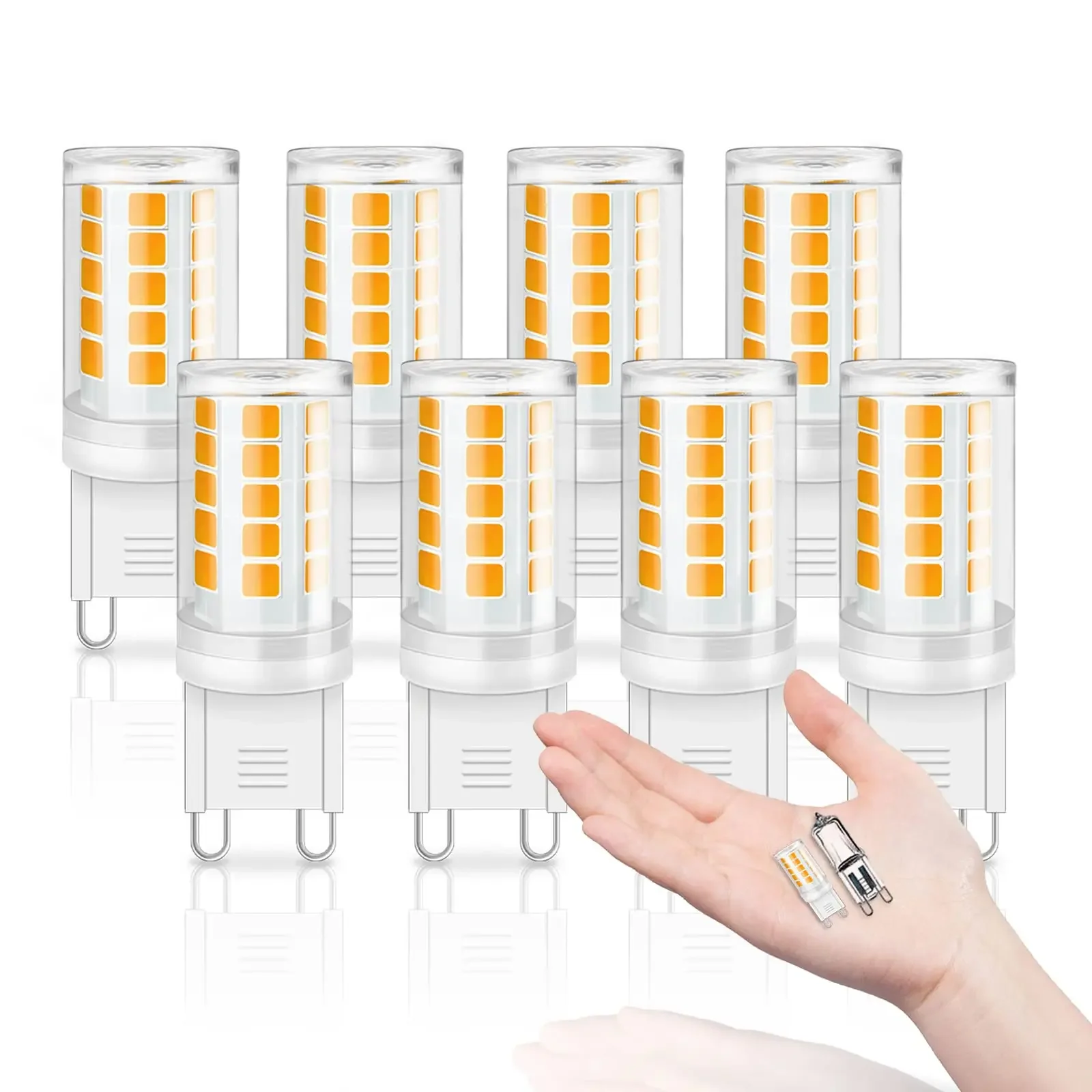 220V G9 LED Bulb Corn Lamp 3W Warm White 2700K 3/8 Pack Spotlight Candle Chandelier Light No Flicker Replace 30W 40W Hologen