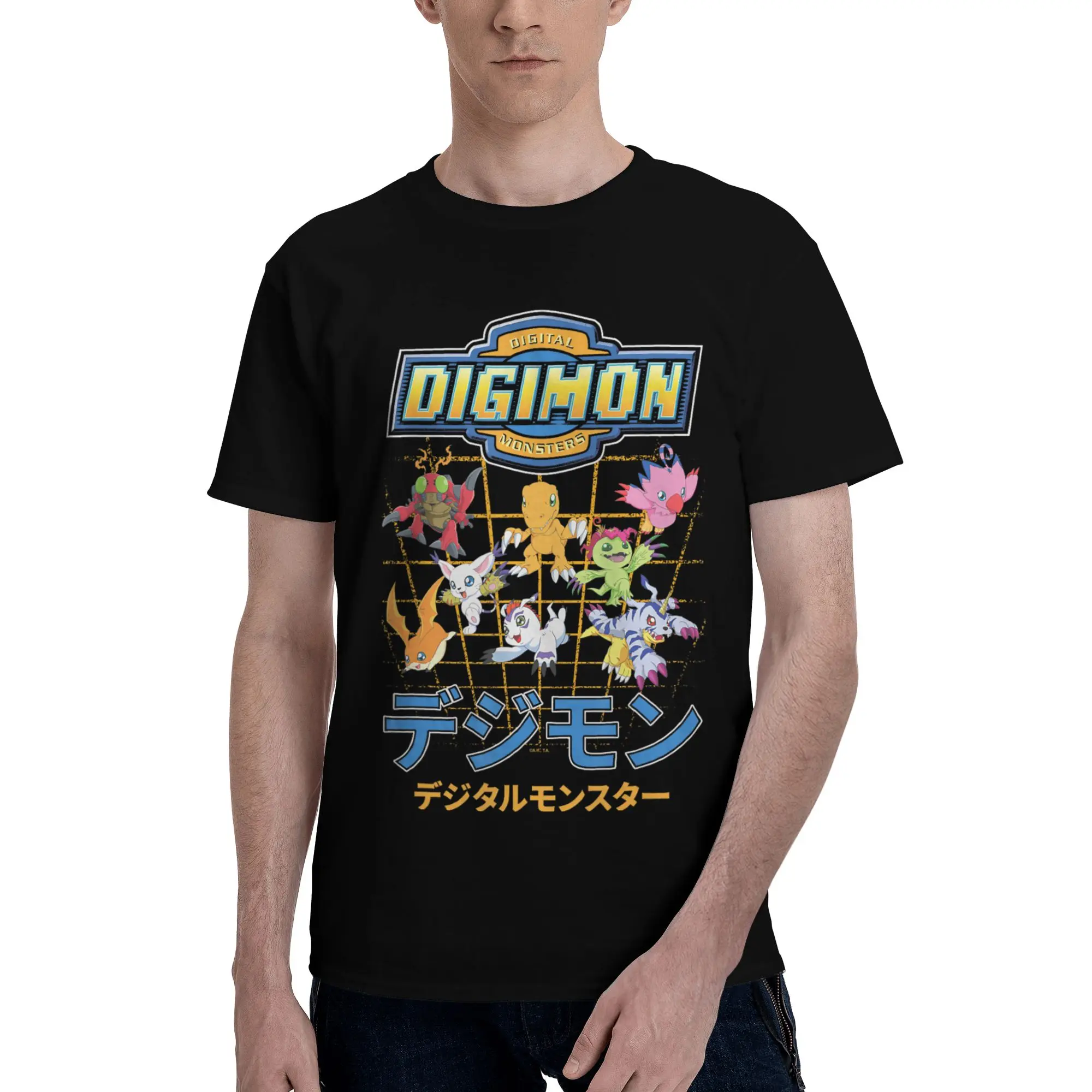 Digimon 1 Graphic Funny 100% Cotton T-Shirt Bandai Tees Tops For Men