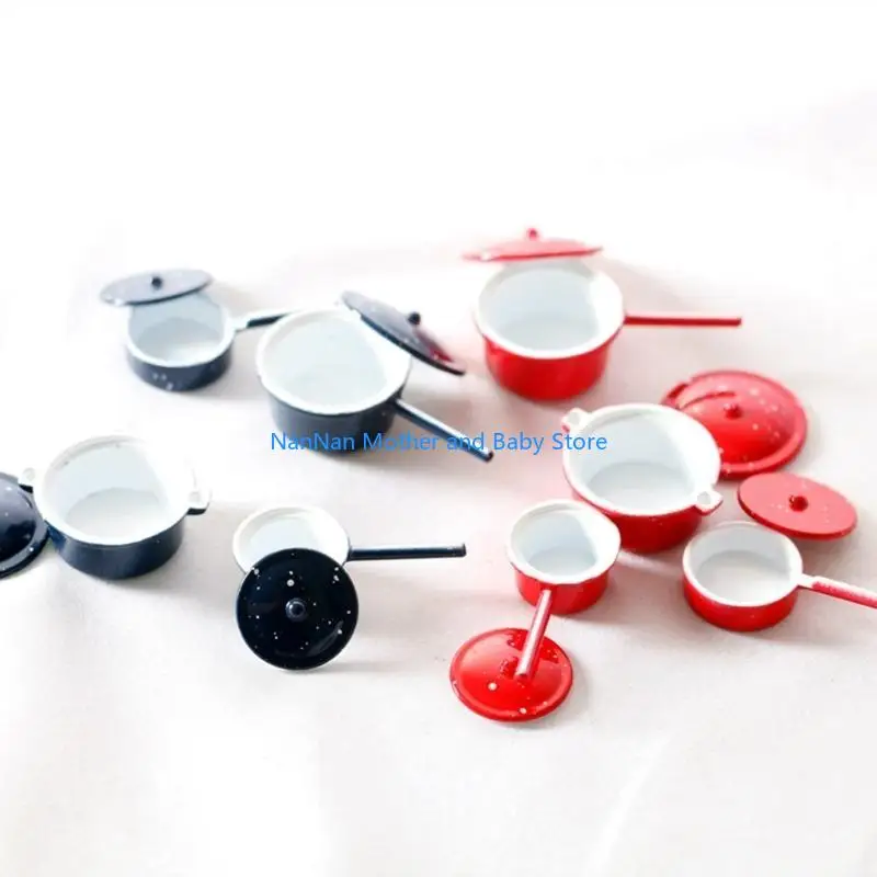 

Pan Stew Pot Set Pretend Play For Kids Role Model Model Toy 1:12 Scale