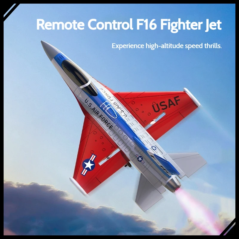 

Ourlans F-16 RC Fighter Jet with LED Lights, 2CH Electric Foam Remote Control Airplane Model Toy for Kids and Beginners