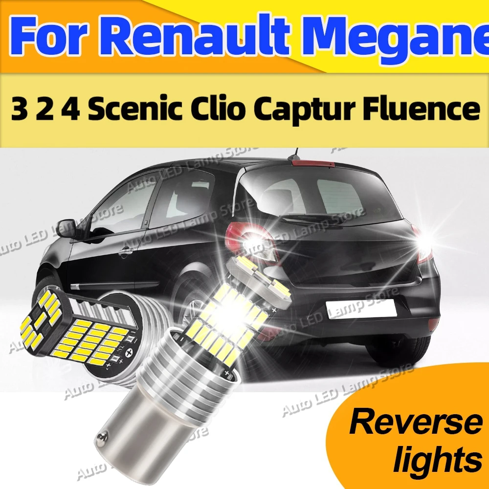 High Quality LED Reverse Light Backup Blubs 1156 45smd 6000K BA15S P21W Lamp For Renault Megane 3 2 4 Scenic Clio Captur Fluence