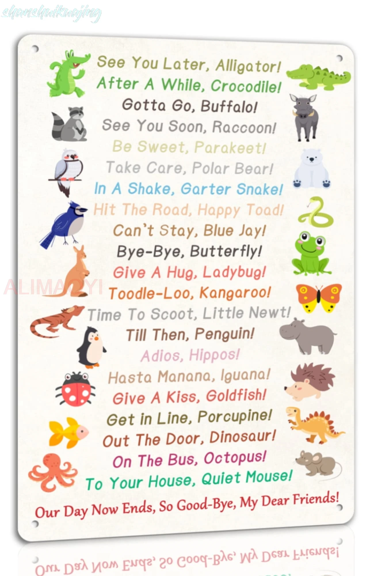 See You Later Alligator Metal Sign Funny Animal Decor Tin Signs Home Wall Art For Classroom Office Kid's Room 8x12 Inch sign