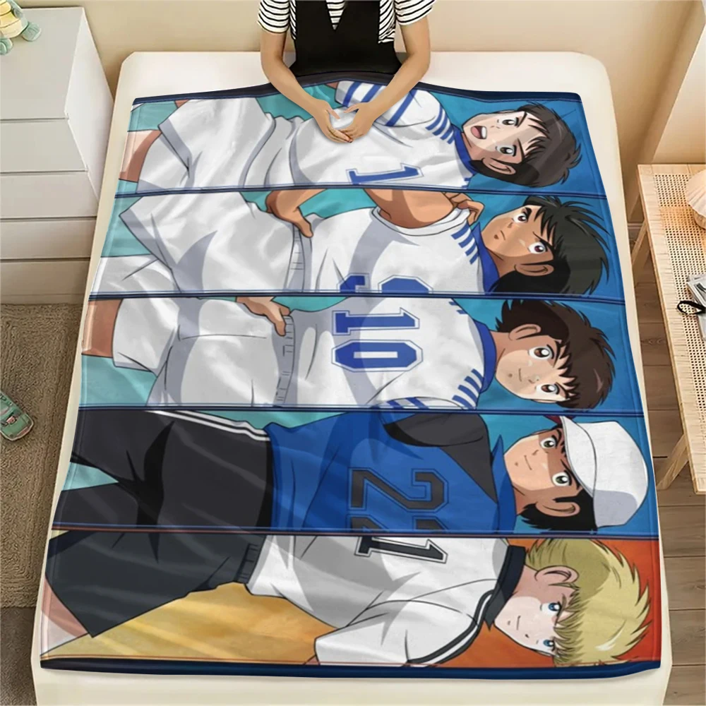 Captain Tsubasa Flannel Blanket Warm Printed Soft Cover for Sofa Bed Chair Home -xia63