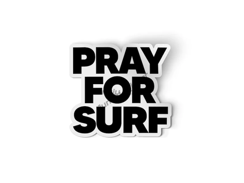 Pray for Surf Sticker Beach Decal Bumper Sticker for Water Bottle and Laptop Waterproof Vinyl  Tuning Vehicles Decorations