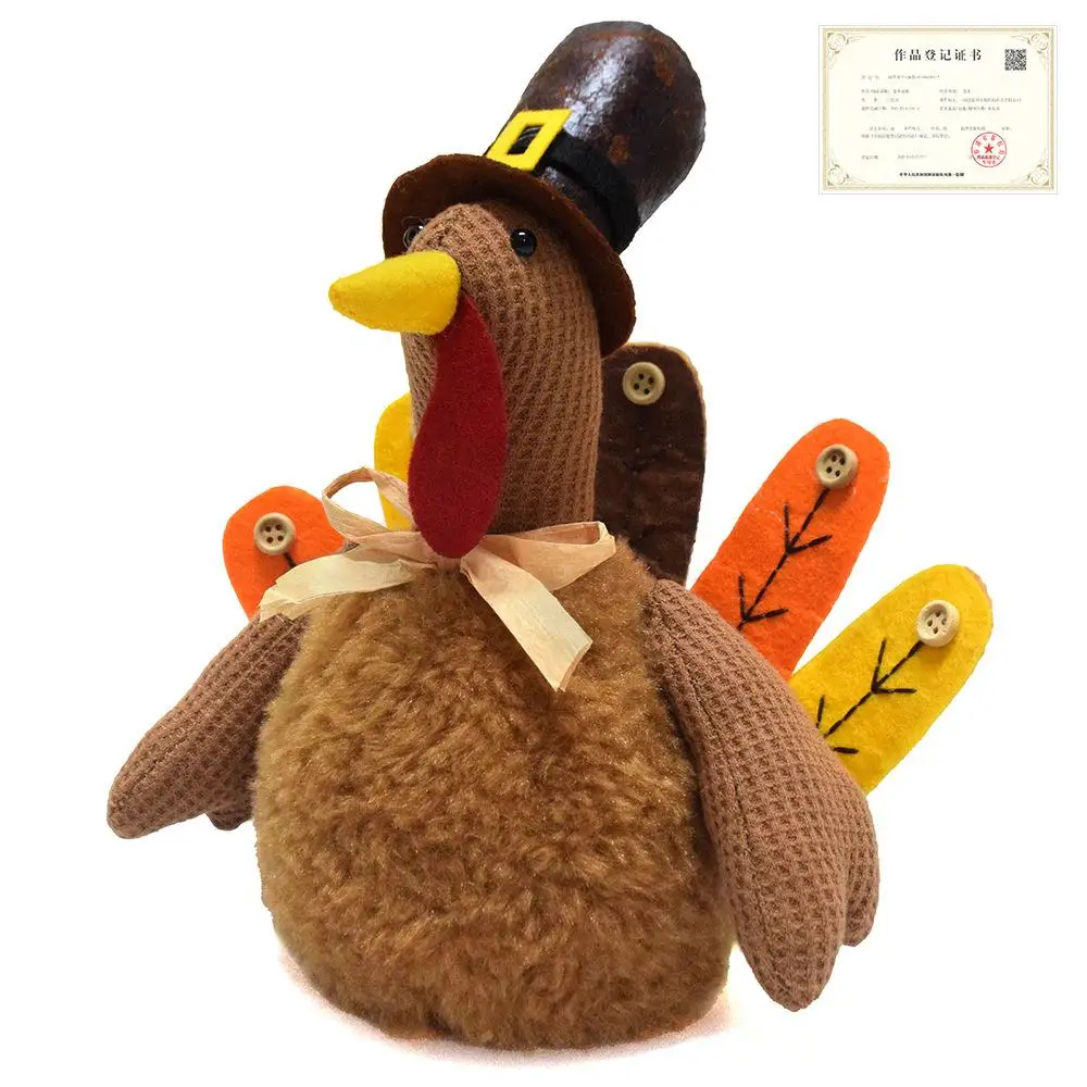 Plush Turkey Decoration Cute Turkey Doll Ornament for Bedroom Table Birthday