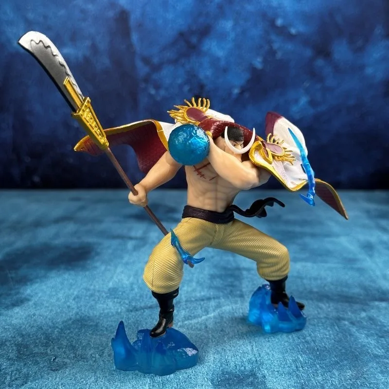 Bandai One Piece 11cm LX blanco barbudo One Piece batalla Pose estatua escena modelo Anime personaje caja conjunto hecho a mano