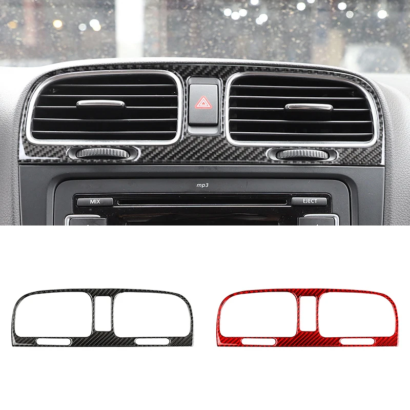 

Car Central Control Air Outlet Air Conditioning Frame Trim Cover Sticker For Volkswagen Golf 6 GTI R Mk6 2008-2012 Accessories