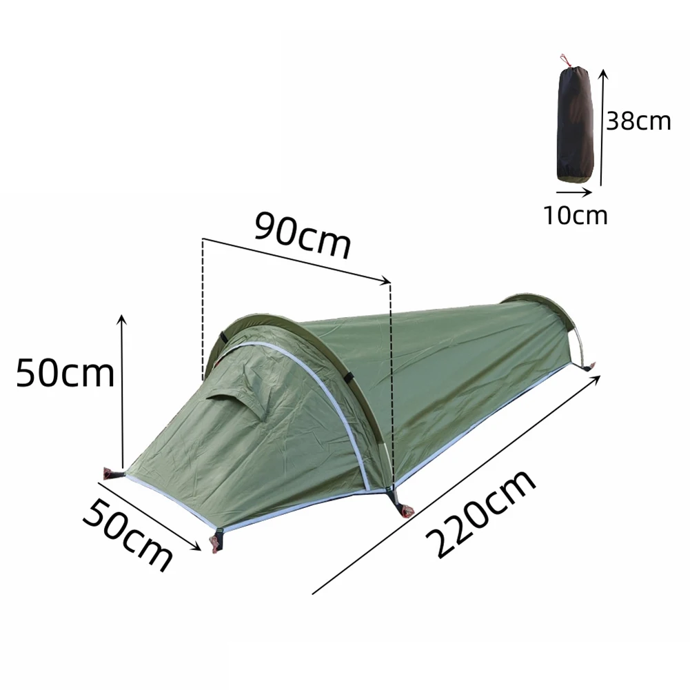 

220cm X 90cm X 50cm Easy Setup Tent 210D Waterproof Tent Base Lightweight Hiking Tent Easy Installation Rainproof Protection