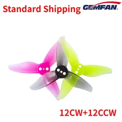 Gemfan-hélice de palillo de dientes de 3 aspas para Drones, 12 pares (12CW + 12CCW), huracán 2023, 2x2,3x3, 1mm, 1,5mm, FPV Freestyle, 2 pulgadas