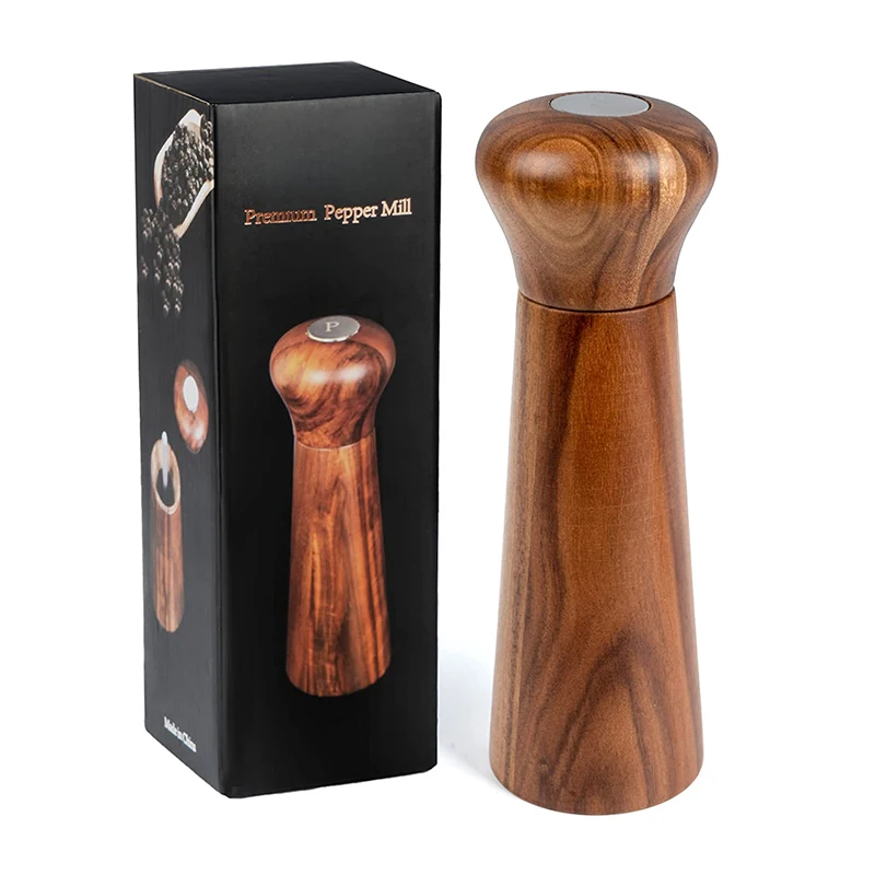 Acacia Salt and Pepper Grinder Premium Pepper Mill Manual Freshly Ground Seasoning Wood Salt and Pepper Grinder