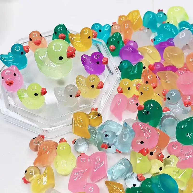 luminous duckling ornaments handmade resin accessories, micro landscape ornaments - Image 3