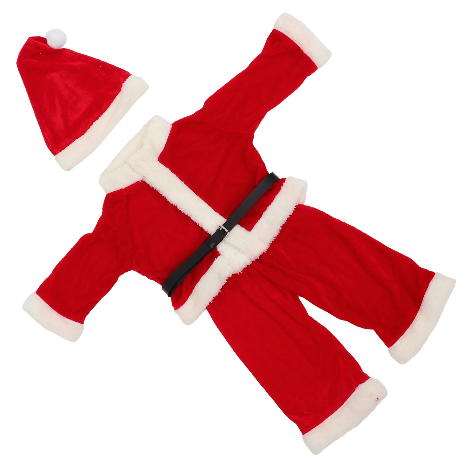 

1 set 1 Set 90Cm Kids Santa Claus Costume Xmas Party Christmas Suit For Boy Comfortable Cosplay Outfit With Hat Included Stature