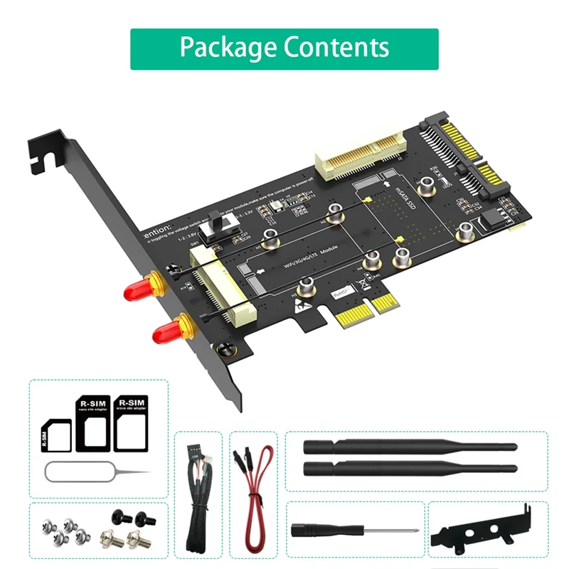 

Комбинированный мини-адаптер PCIE-2в1 к PCI-E 1X и адаптер MSATA к SATA3 со слотом для SIM-карты для Wi-Fi 3G/4G/LTE