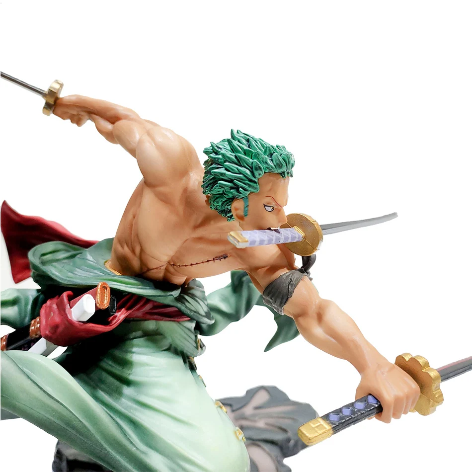 One Piece Action Figure Three-Knife Fighting Skill Roronoa Zoro Anime Model Decorations PVC Toy Gift