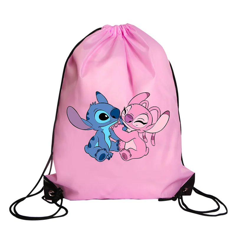 Stitch Disney borsa con coulisse sport zaino impermeabile Bundle Pocket Cartoon Anime Terylene borse da basket compleanno regalo carino