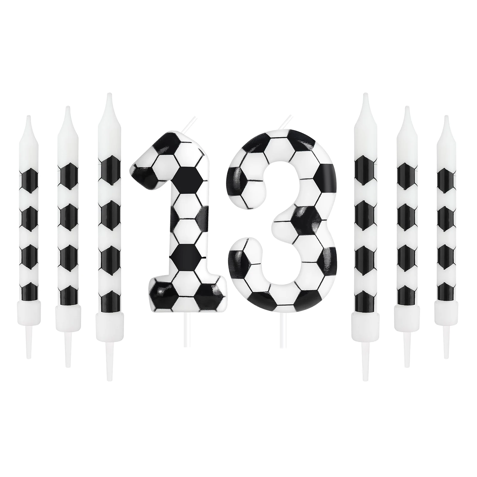 7 Stück Geburtstagskerzen, Fußball-Sport-Thema, Partydekoration, Geburtstagskuchenkerzen für Jungen, Mädchen, Kinder, Partyzubehör – Detail 20