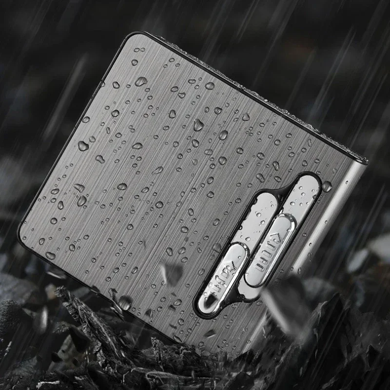 2024 Arc USB Rechargeable Cigarette Case Lighter Large Capacity Automatic Popping Smoke Anti-Sweat and Moisture-Proof Men\'s Gift