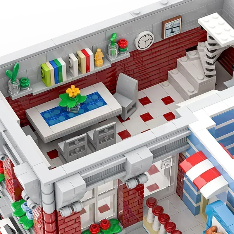 Moc Bouwstenen Stad Street View Model Hoek Gebouw Technologie Modulaire Blokken Geschenken Kerst Speelgoed DIY Sets Montage