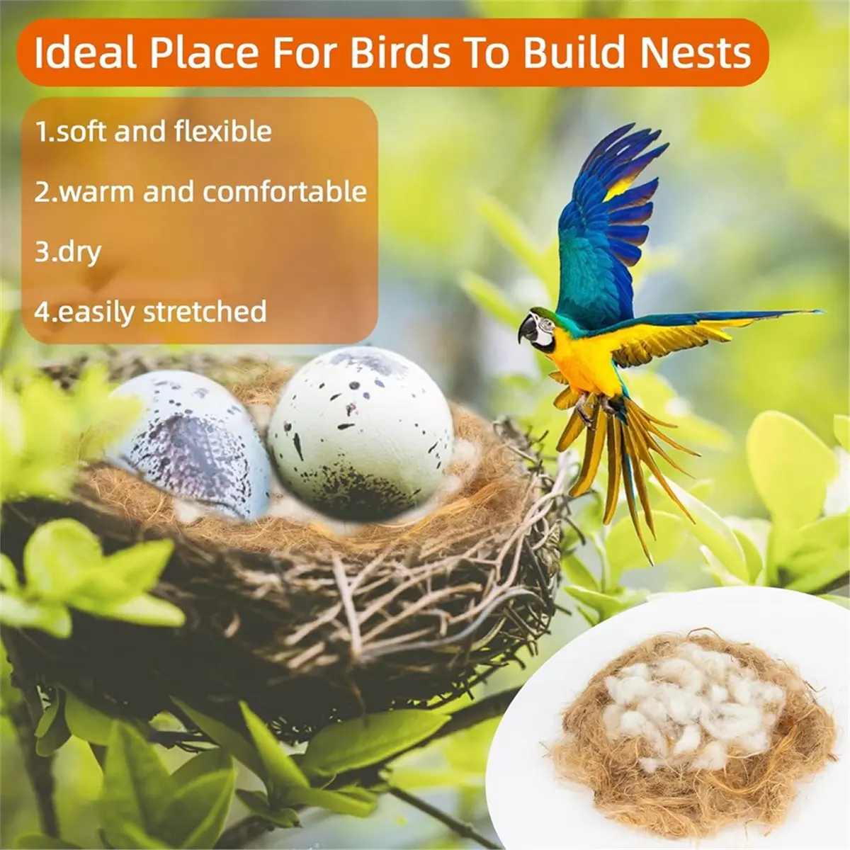 Bird Nesting Material - Bird Nests Bedding Hummingbird Nesting Material Mixing Canary Nesting Material