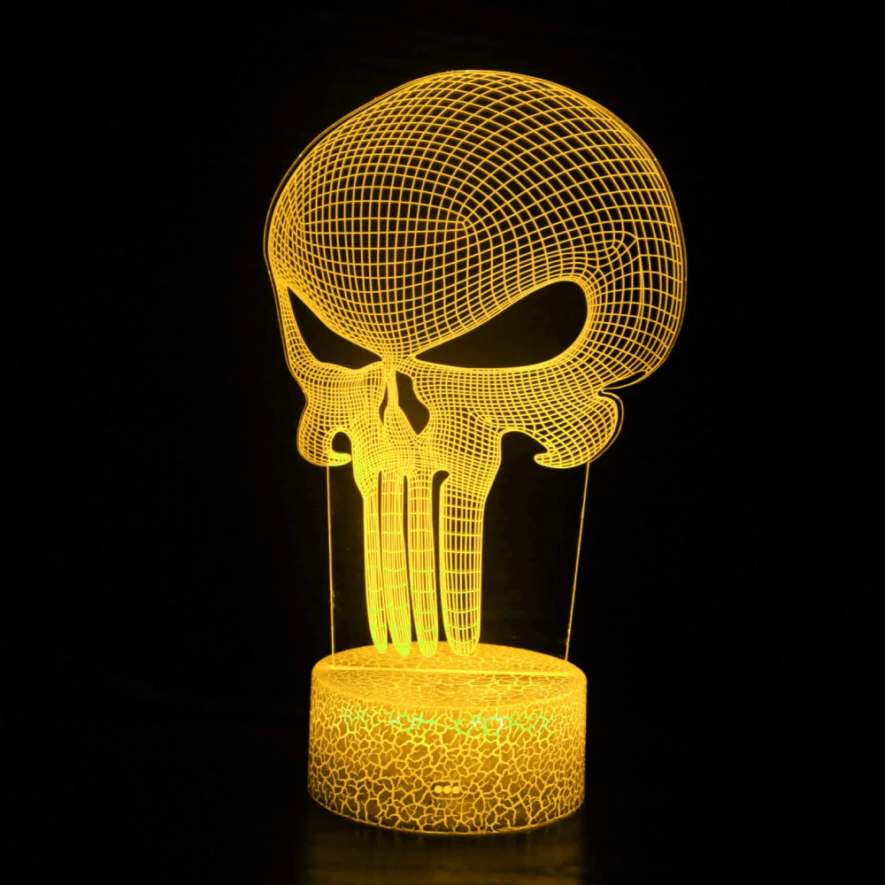 Nighdn Halloween Decoration Lights Skull 3D Night Light 7 Color Change LED Desk Lamp Touch Button Room Decor Gift for Kids Teen