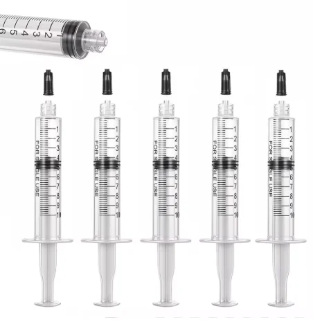 100 Pack 10ML Syringes Luer Lock with Cap without Needle for Liquid Individual Sterilized Wrapped