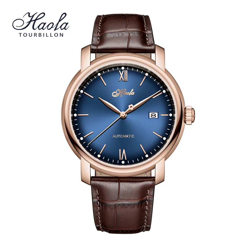 

Haofa мужские автоматические сапфировые механические наручные часы с автоподзаводом, деловые часы с календарем для мужчин Horloges Mannen, повседневные 1325