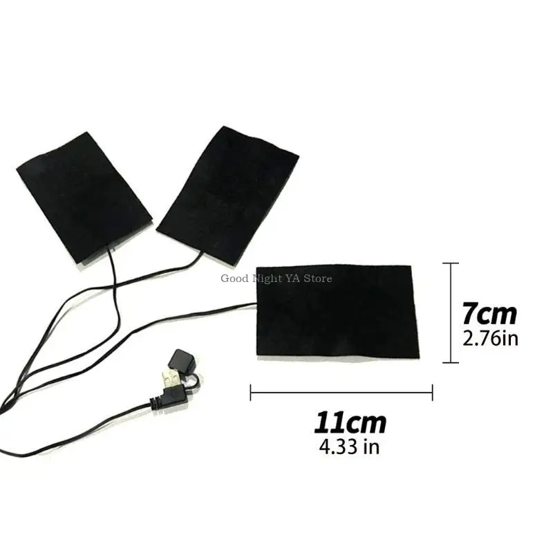 Electric Heating Pad Washable Heating Film for Outdoor Winter Warm Clothes for Jacket Vest Pain Relief Portable USB Char