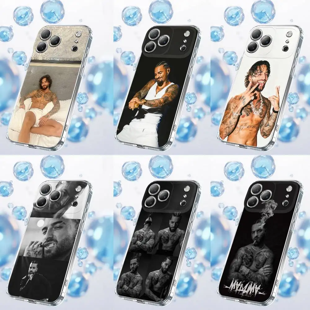 

Singer M-Maluma Phone Case For iPhone 14,11,15,17,13,12,16,Plus,E,Air,Pro,Max,Mini Transparent Cover