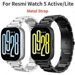 Metal Strap for Redmi Watch 5 Active Stainless Steel Adjustable Bracelet Band for Redmi Watch 5 Lite Sport Smart Watch Band Belt