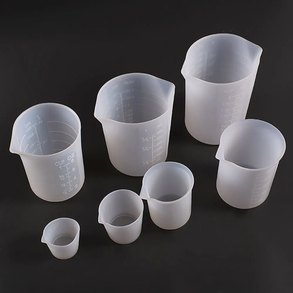 For fun 30ML-1000ML Silicone Measuring Cup Transparent With Scale Separating Cups DIY Cake Epoxy Resin Jewelry Making Tools