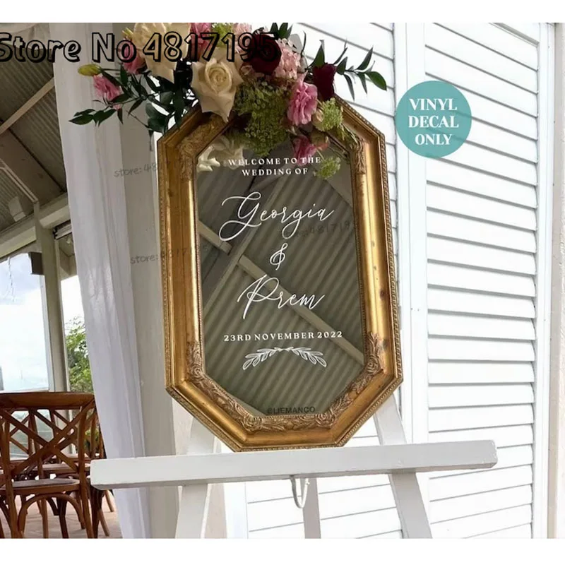 DIY Signage Welcome Wedding Sign Welcome Decal Personalised Name Decal For Wedding Reception Decor Custom Wedding Party Sign