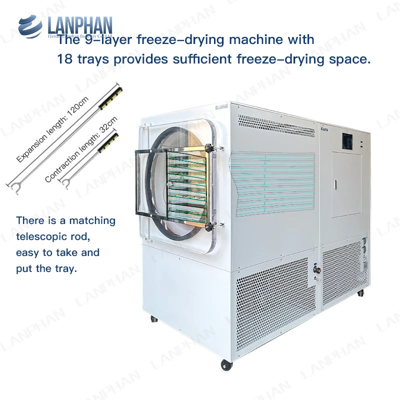 Laboratorio Casa Grande HFD-50plus Temperatura trappola fredda -70C 18 vassoi Macchina liofilizzatrice per caffè istantaneo per alimenti 60 kg 70 kg