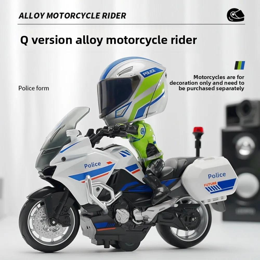 

Transforming Helmet Simulated Motorcycle Rider Doll Joint Mobility Movable Limbs Alloy Motorcycle Helmet Toy Alloy Flexible