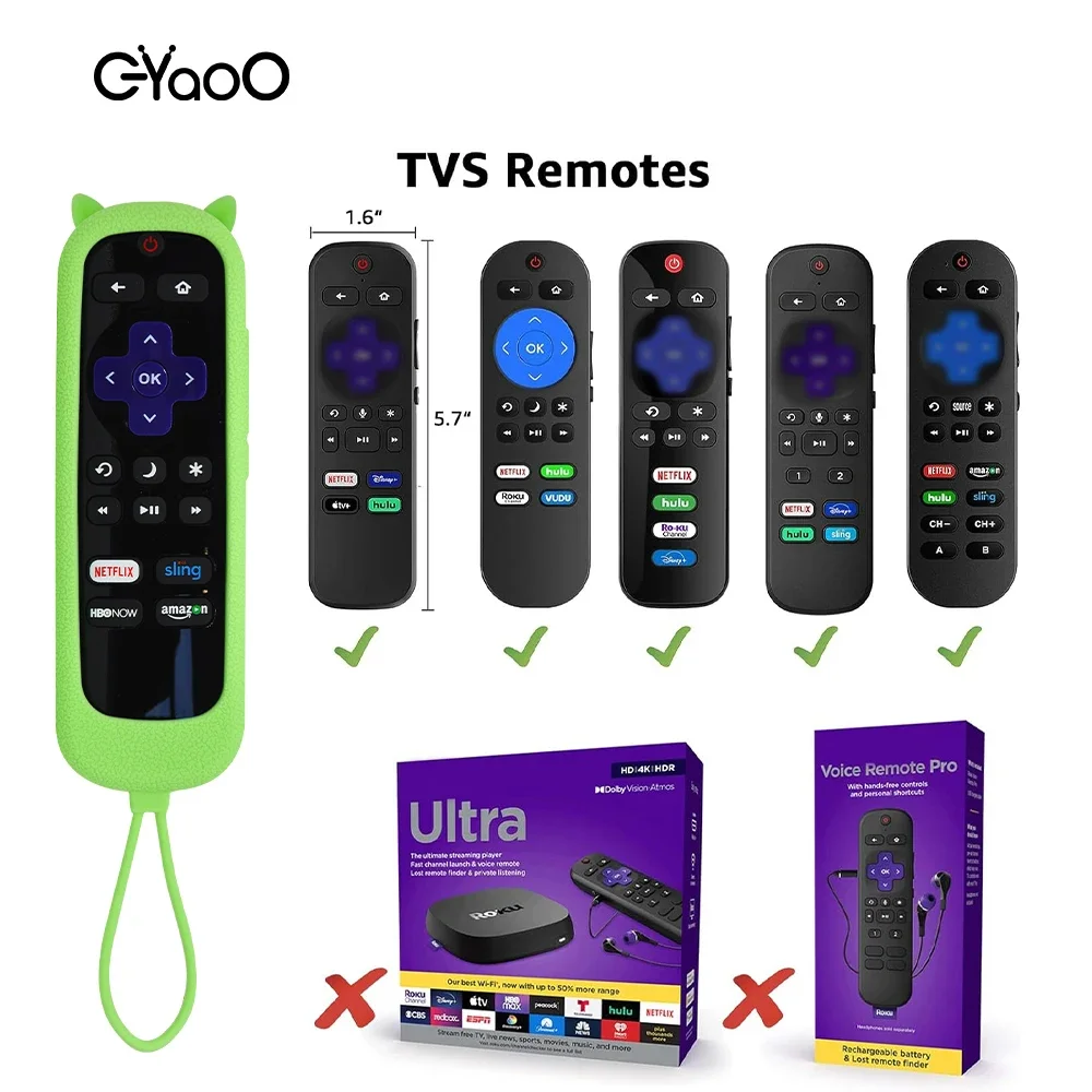 Remote Case for Roku Cover for TCL Roku TV Steaming Stick Silicone Protective Universal Replacement Sleeve Skin Glow n The Dark