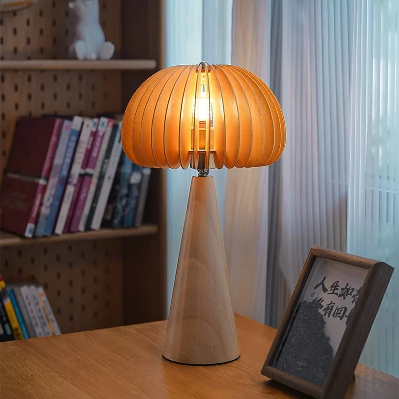 

Modern Instagram Style Retro Living Room Decoration Bedroom Study Wooden Antique Pumpkin Solid Wood Atmosphere Floor Lamp