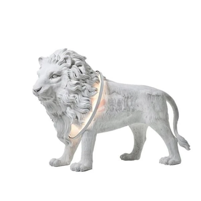 

Fiberglass lion sculpture lighting floor ornament living room large resin animal sculpture