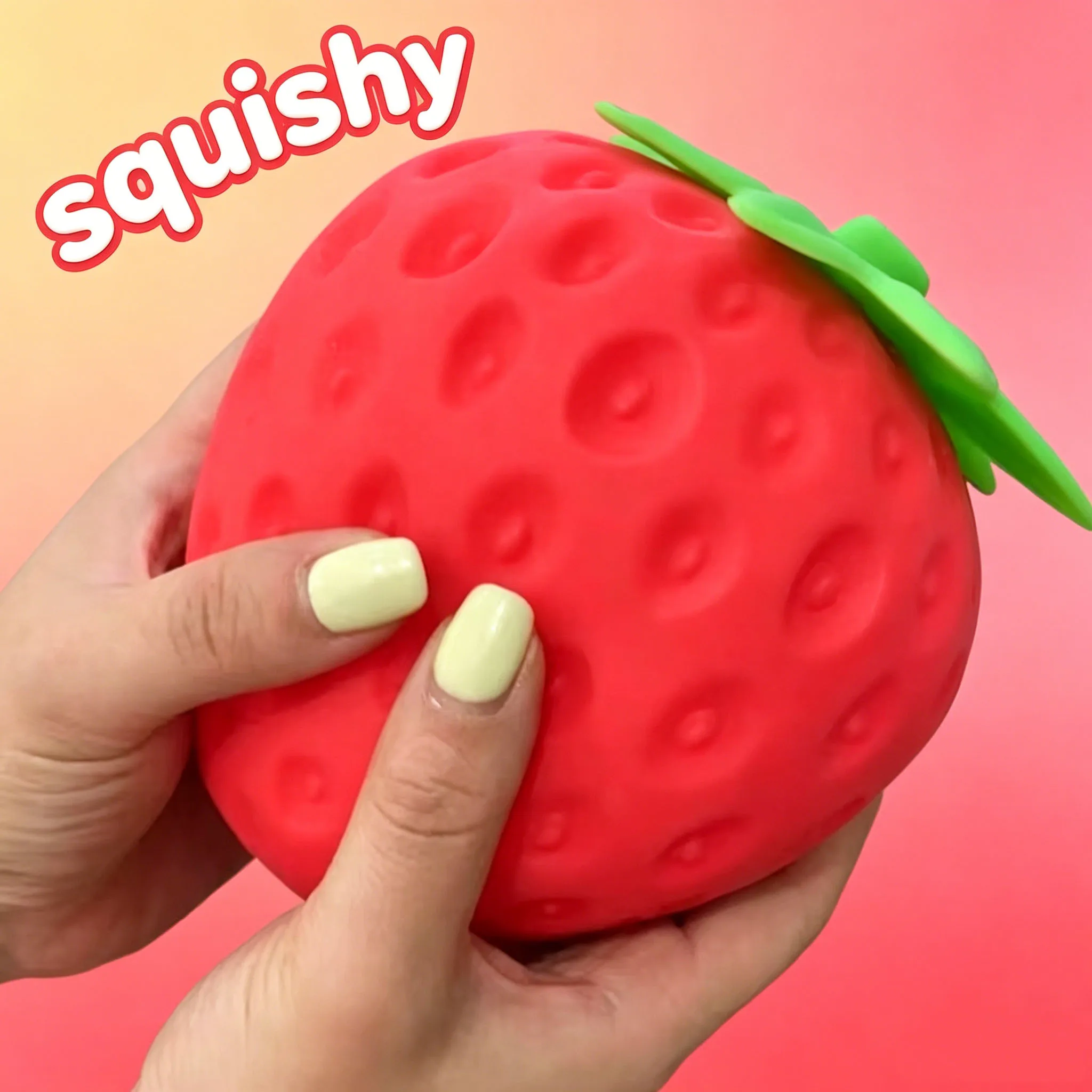 16 cm und 8 cm großes Erdbeer-Squishy-Spielzeug, langsam aufsteigendes Anti-Stress-Spielzeug, Spielzeug für Erwachsene, Stressabbau-Spielzeug, Stressbälle, sensorisches Spielzeug