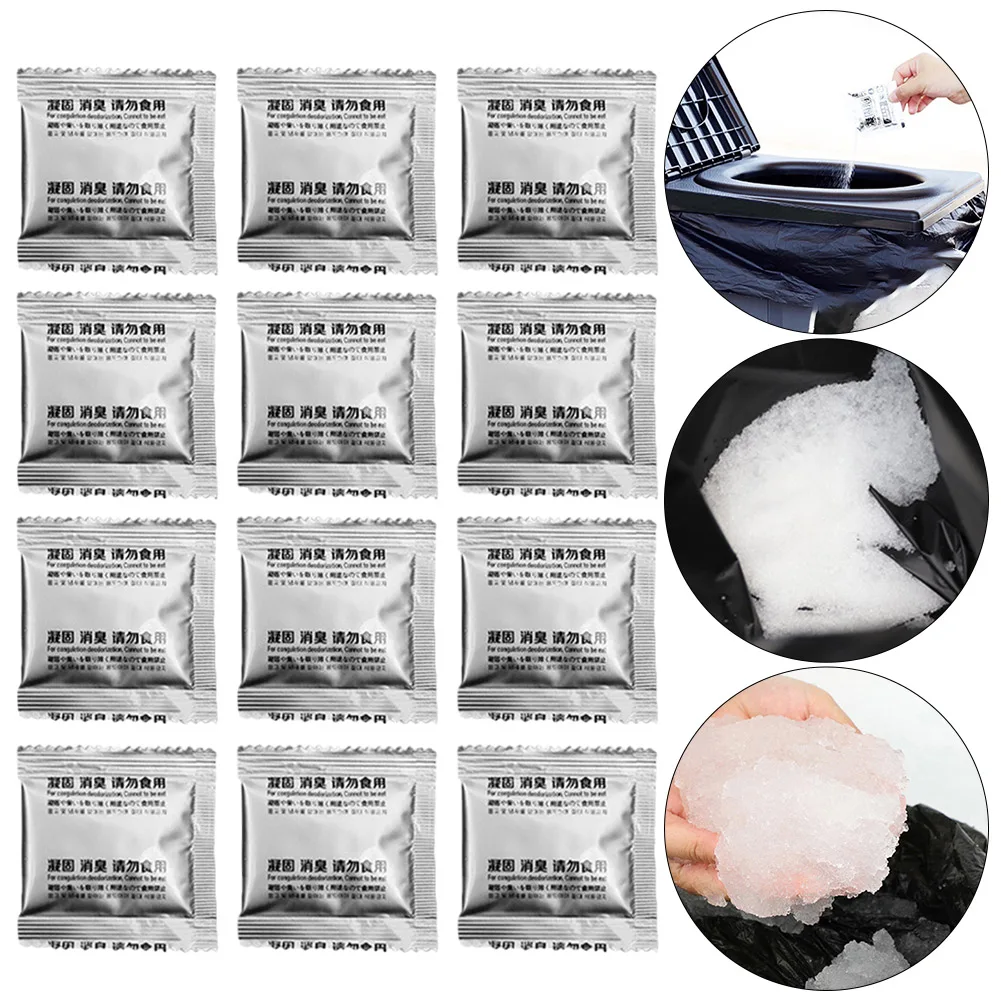 12PCS Camping Toilet Chemicals Liquid Waste Gelling Deodorizing Powder Eco Absorbent Gel for Camping Toilet for Portable Toilet