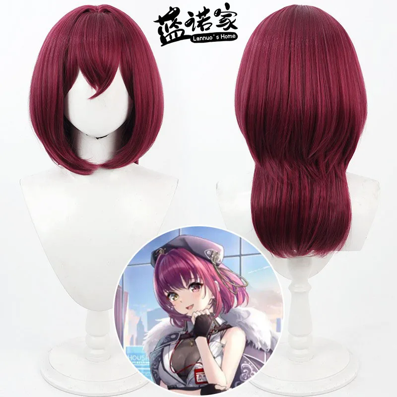 

Anime Youtuber Hololive Houshou Marine VTuber Red Cosplay Wigs NINE VER Heat Resistant Synthetic Hair For Girls Woman Customized